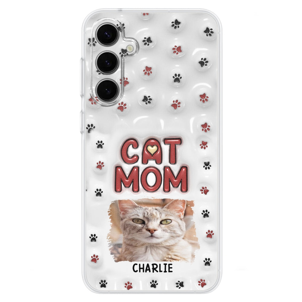 Lovely Cat Mom Photo - Personalized 3D Inflated Effect Phone Case