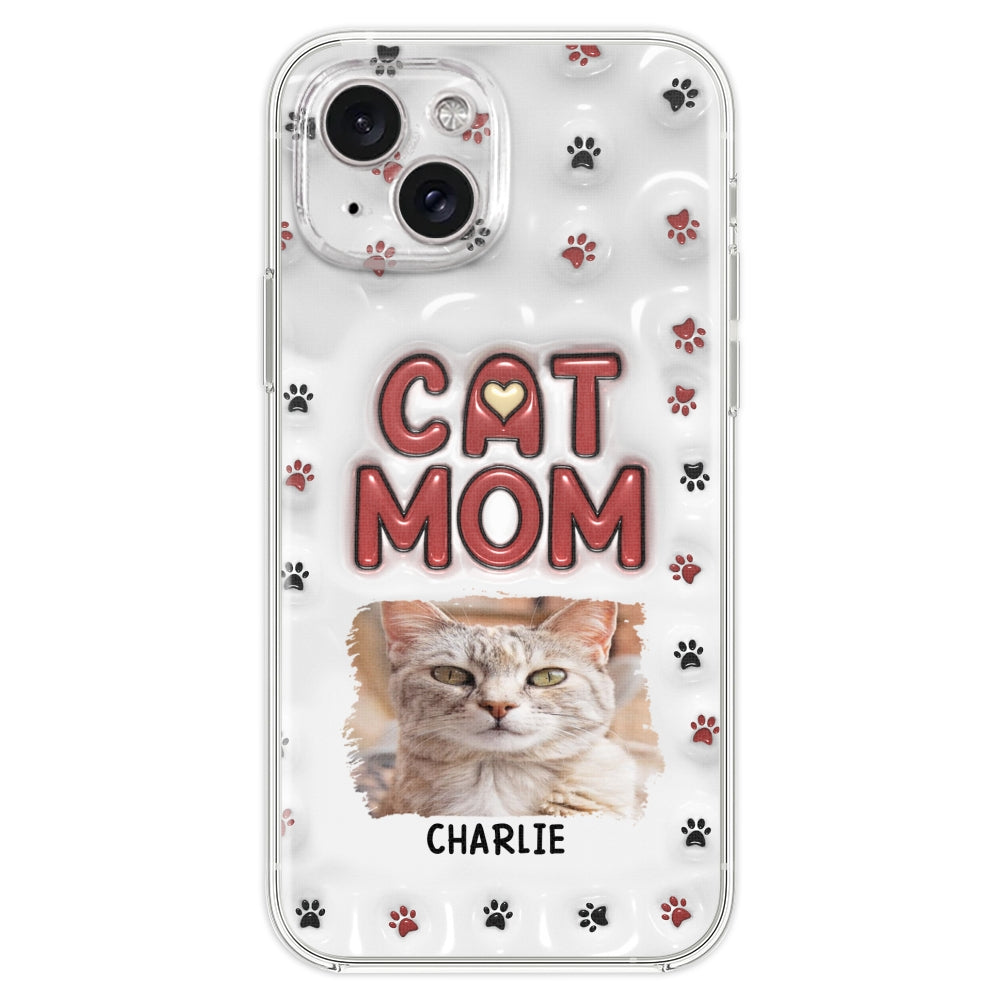 Lovely Cat Mom Photo - Personalized 3D Inflated Effect Phone Case