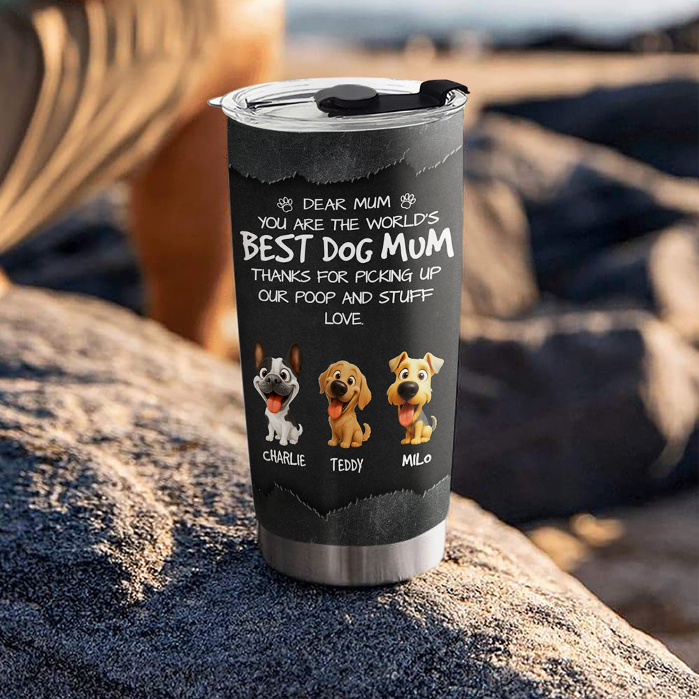 Custom Christmas Birthday Gifts For Dog Lovers • Thanks For Picking My Poop - Personalized Tumbler
