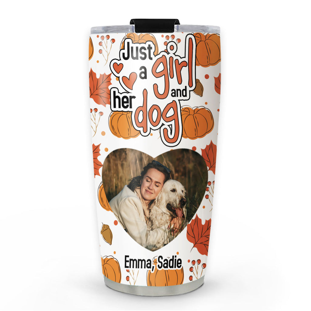 Custom Photo Christmas Birthday Gifts For Dog Mom, Dog Lovers • Falling For You Photo - Personalized Tumbler