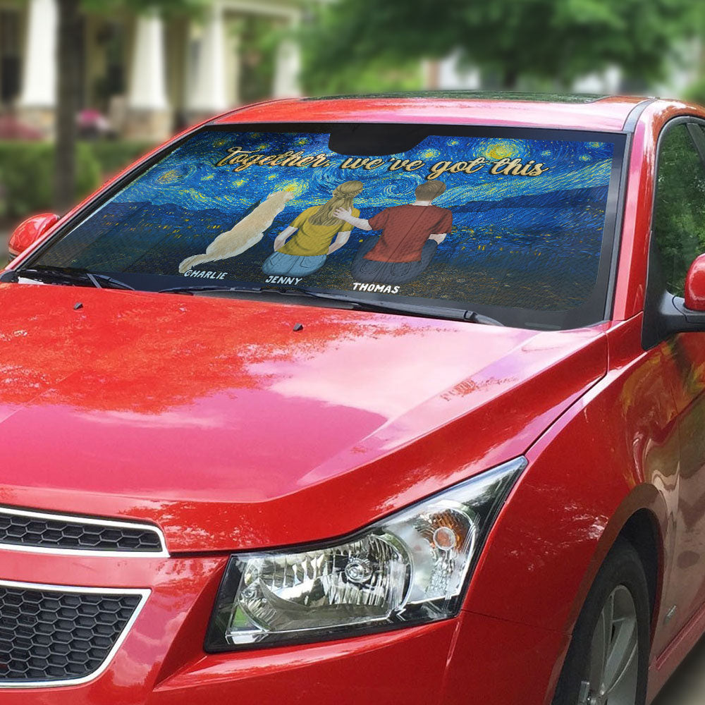 Custom Christmas Birthday Gifts Car Accessories for Dog Parents • We Got This - Personalized Car Sunshade