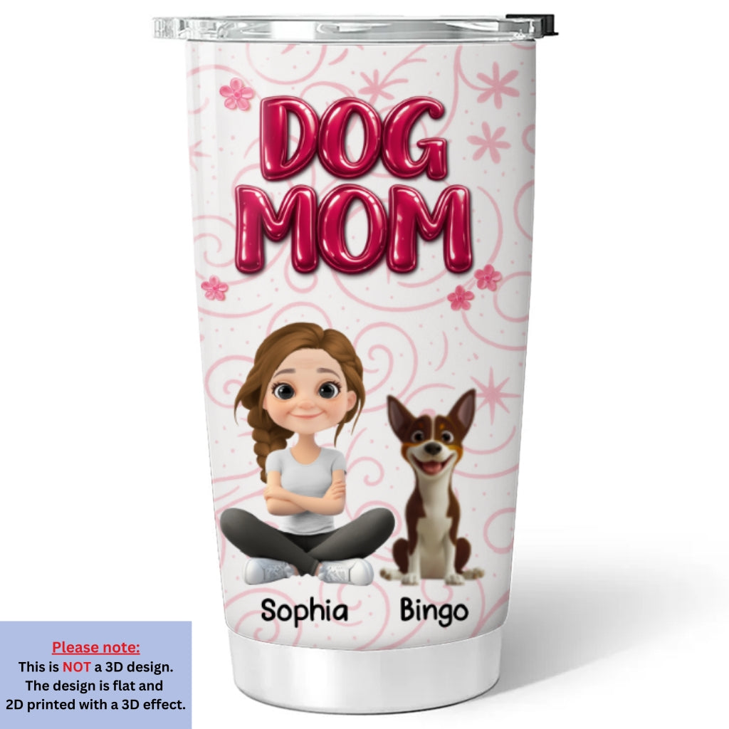 Custom Christmas Birthday Gifts For Dog Mom, Dog Lovers • Girls Are In Love With Dogs Ver 2 - Personalized 3D Effect Tumbler
