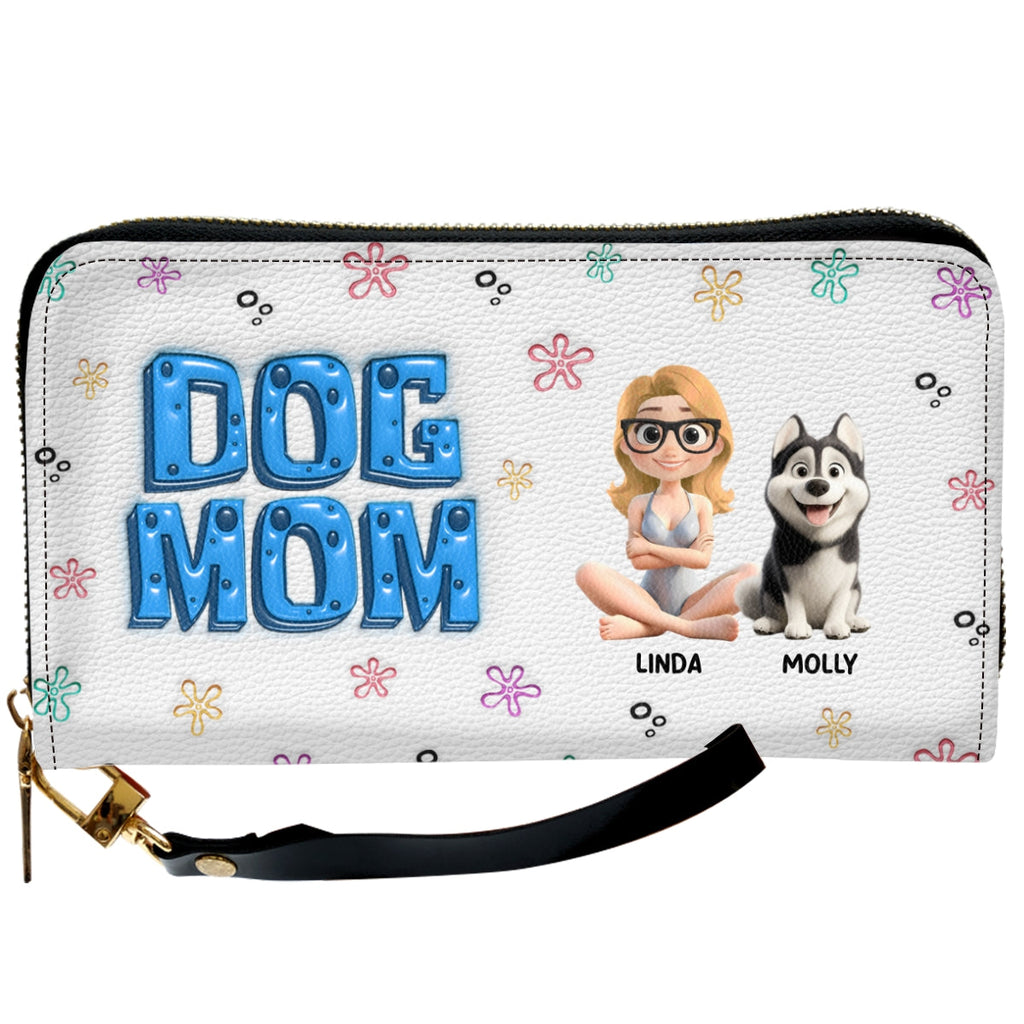 Sponge Dog Mom Version 2 - Personalized Leather Wallet