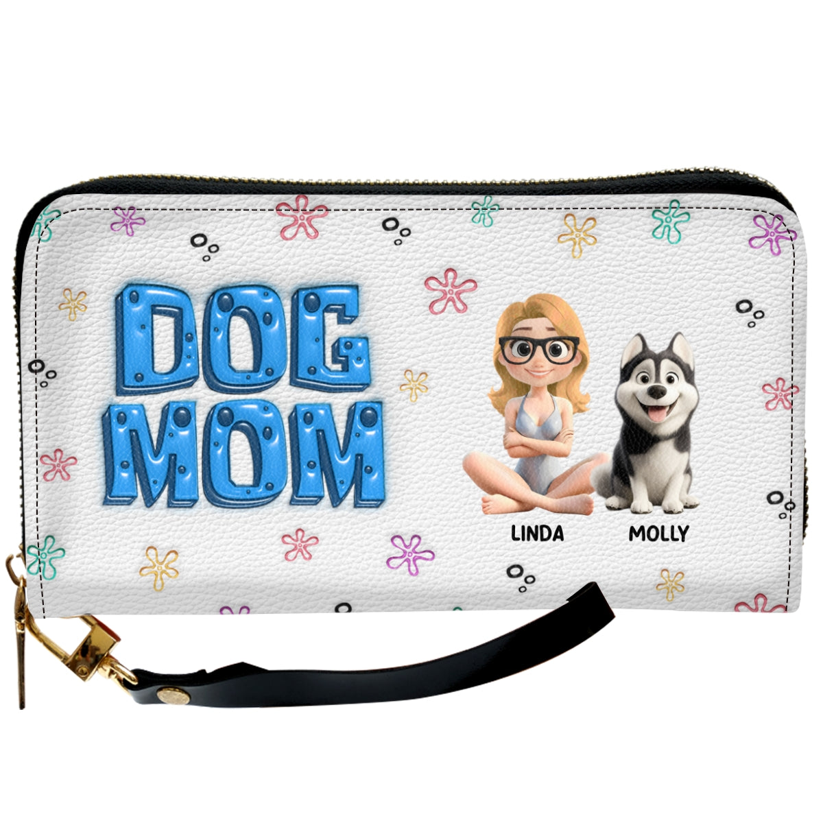 Sponge Dog Mom Version 2 - Personalized Leather Wallet