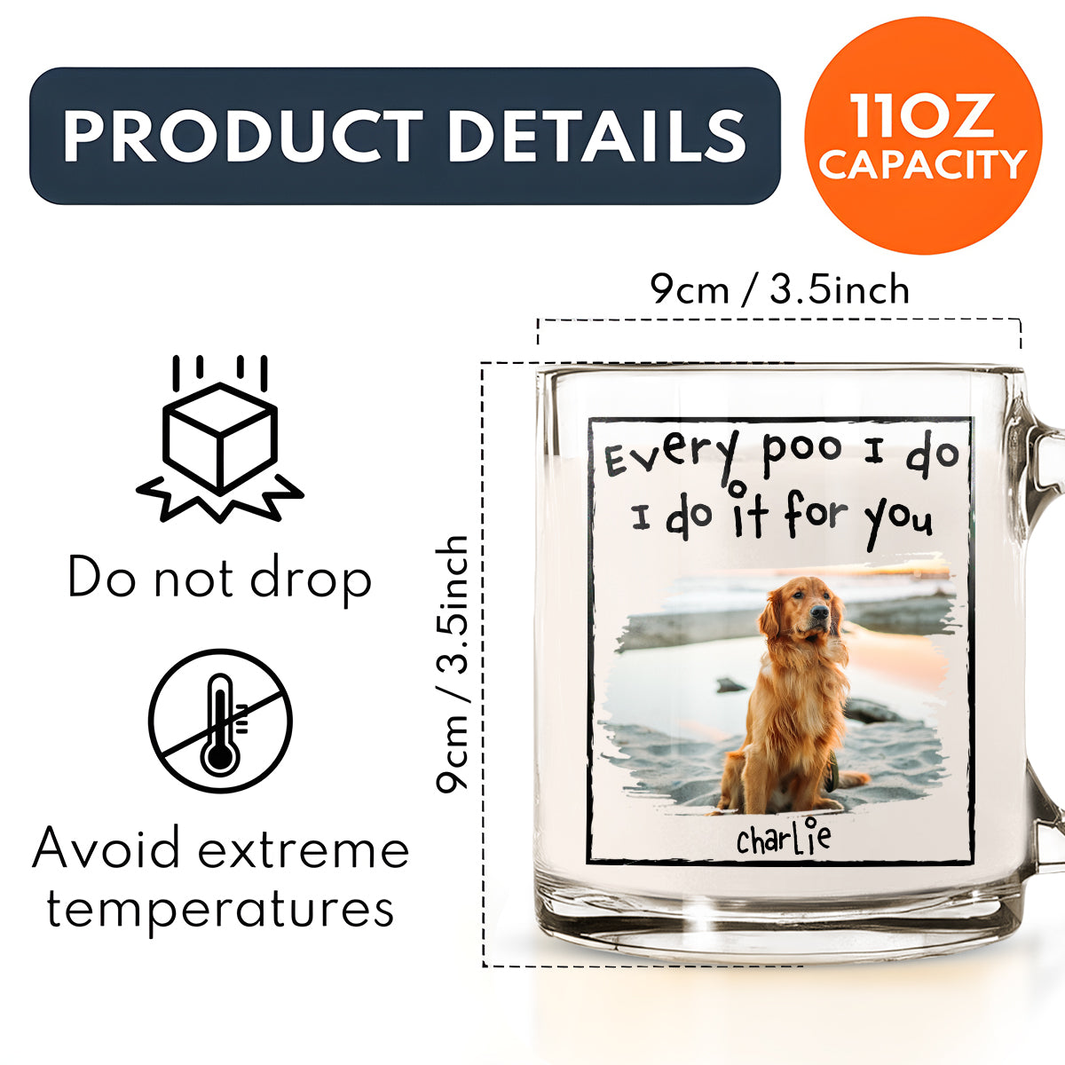 Custom Photo Christmas Birthday Gifts For Dog Dad, Dog Lovers • I Do For You Version Photo - Personalized Glass Mug