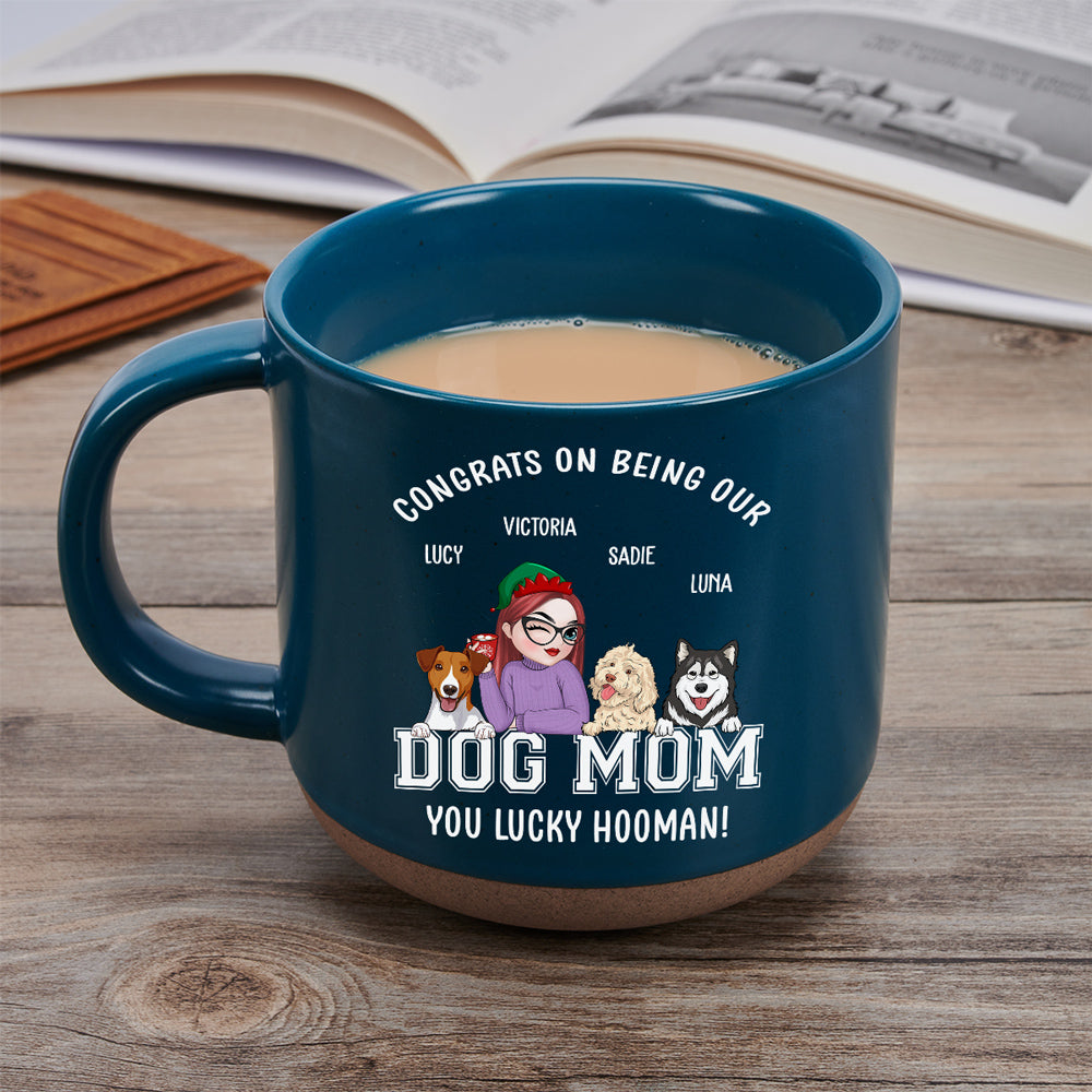 Custom Christmas Birthday Gifts For Dog Lovers • You Lucky Hooman - Personalized Pottery Mug