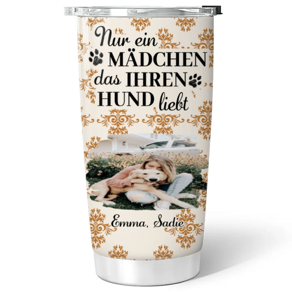 Custom Photo Christmas Birthday Gifts For Dog Mom, Dog Lovers • Kürbishund Herbst Foto – Personalisierter Thermobecher
