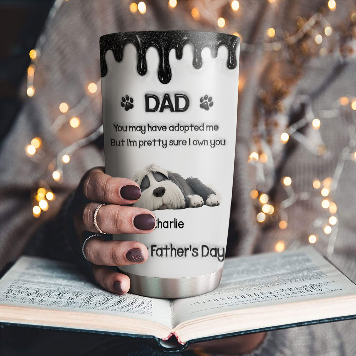 Custom Father's day Birthday Gifts For Dog Dad, Dog Lovers • I Own You For Sure - Personalized 3D Effect Tumbler