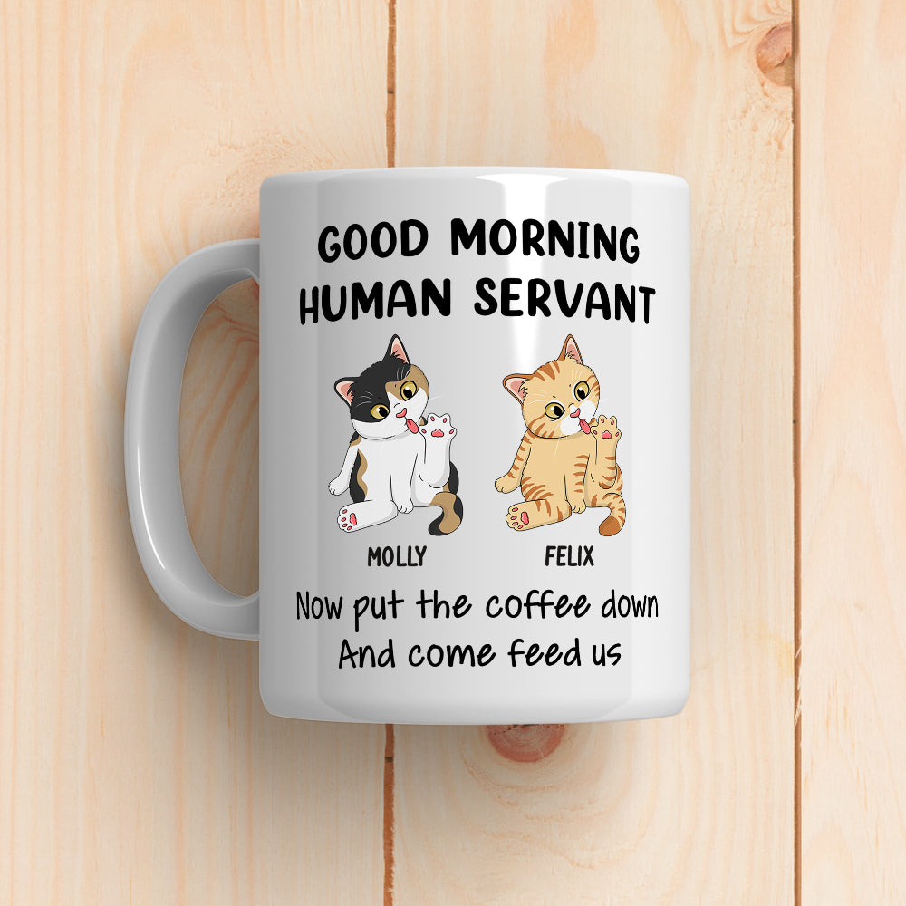 Custom Mother's day Birthday Gifts For Cat Mom, Cat Lovers • Good Morning - Personalized Coffee Mug