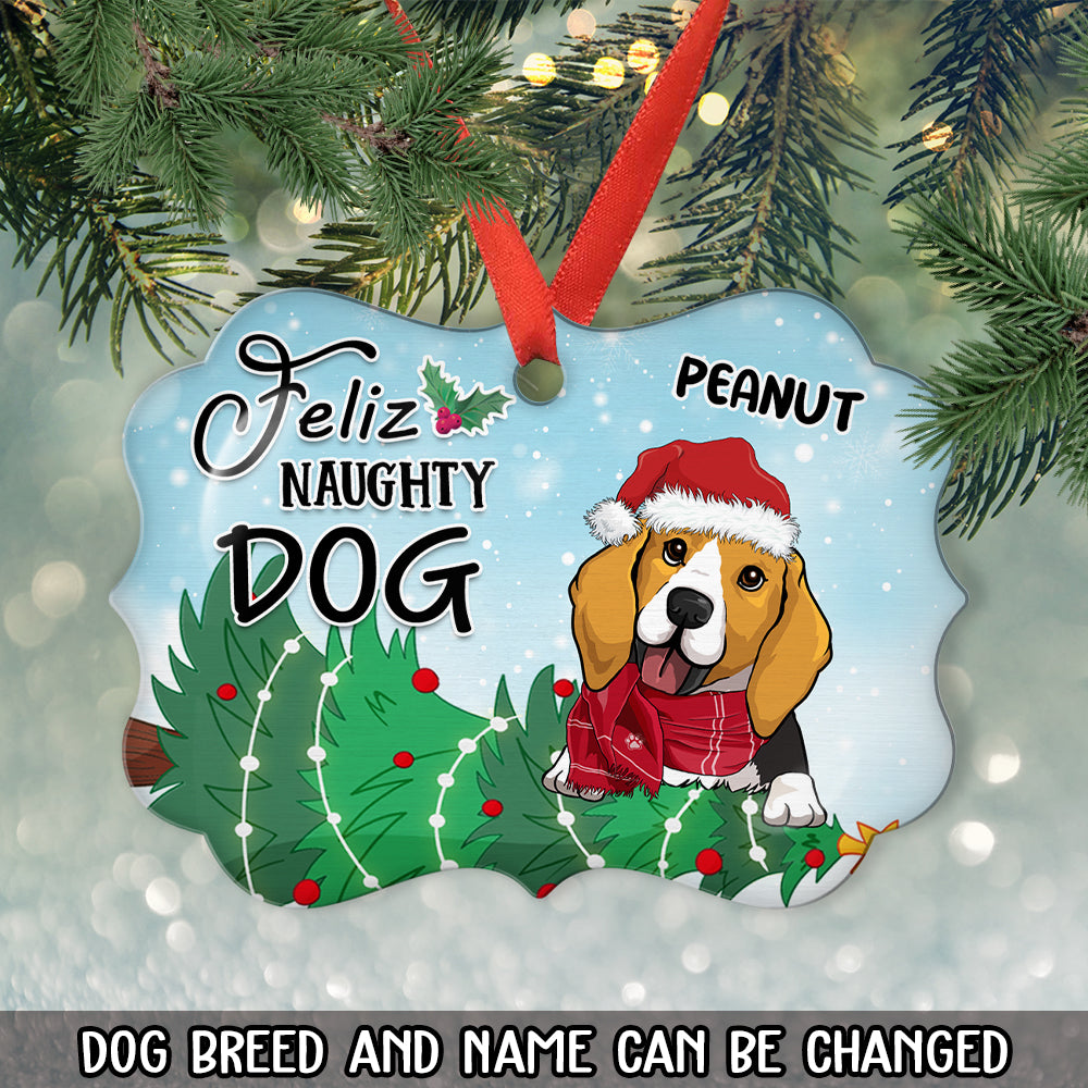 Naughty Dog - Personalized Aluminum Ornament