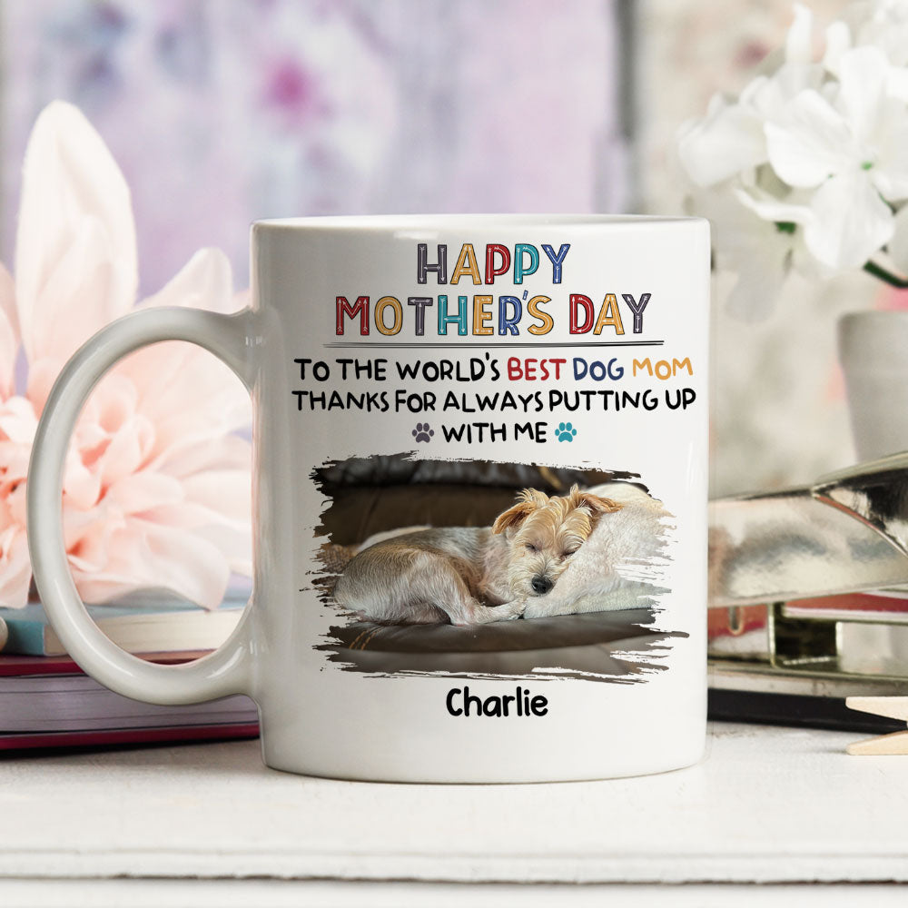 Custom Photo Christmas Birthday Gifts For Dog Lovers • To The Best Dog Mom - Personalized Coffee Mug