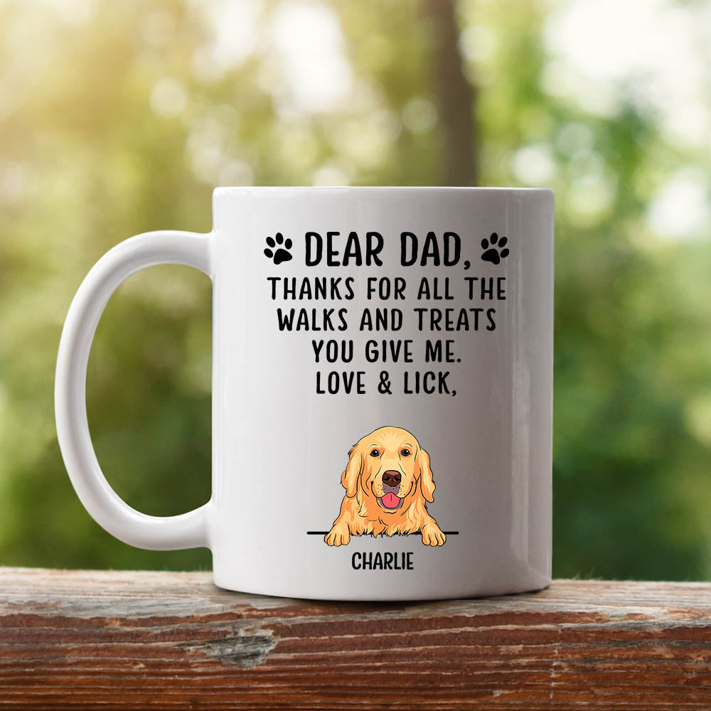 Custom Christmas Birthday Gifts For Dog Lovers • Thanks For All The Treats - Personalized Coffee Mug