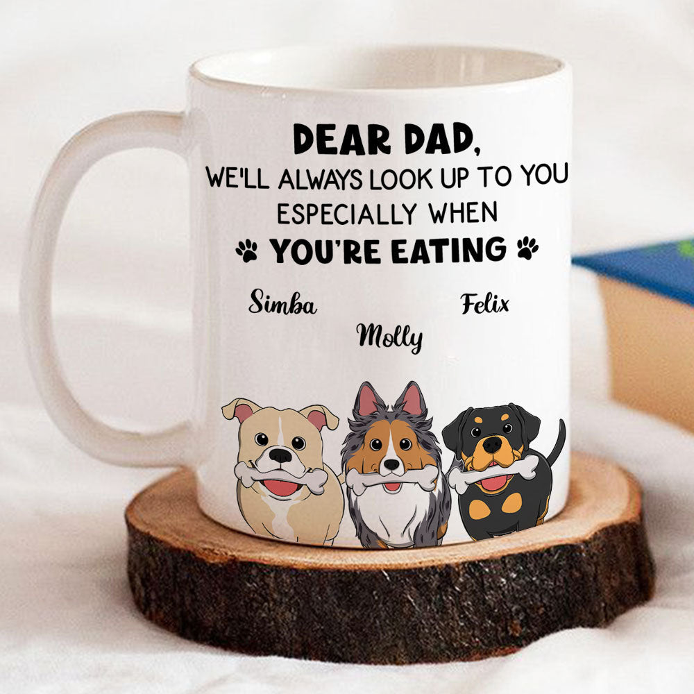 Custom Christmas Birthday Gifts For Dog Lovers • I Will Always Look Up To You - Personalized Coffee Mug
