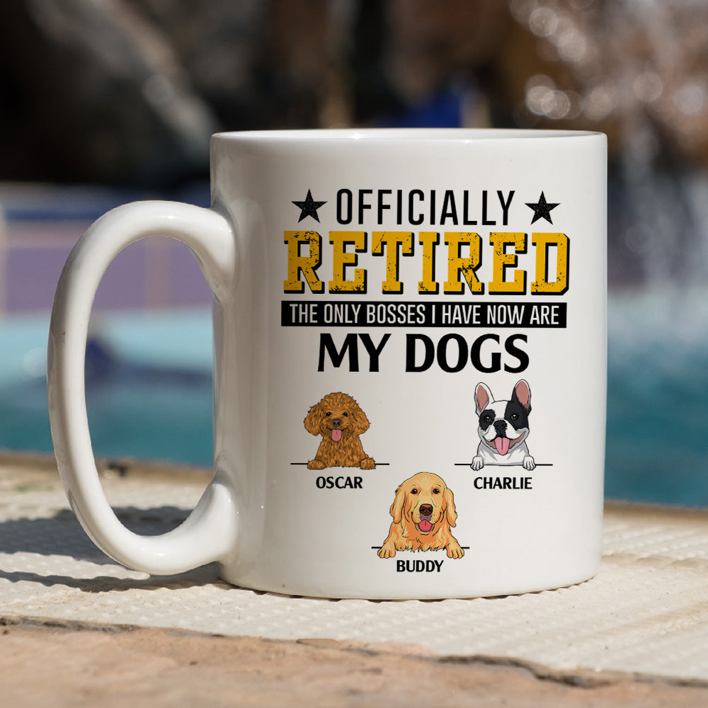 Custom Christmas Birthday Gifts For Dog Lovers • Officially Retired - Personalized Coffee Mug