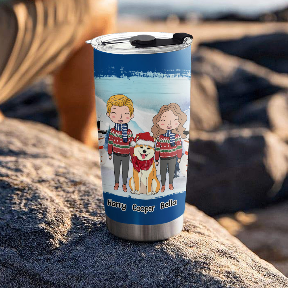 Custom Christmas Birthday Gifts For Dog Lovers • Happiness Is Having A Dog - Personalized Tumbler