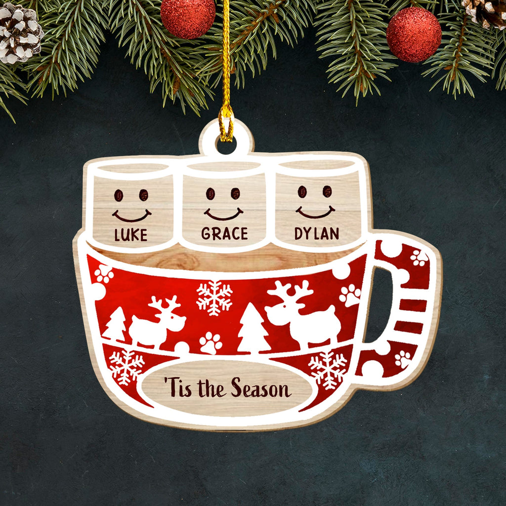 Tis The Season - Personalized 1-layered Wood Ornament