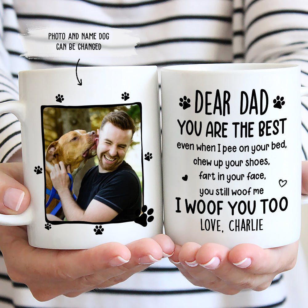 Custom Christmas Birthday Gifts For Dog Dad, Dog Lovers • I Woof You Too - Personalized Coffee Mug - Gifts For Dog Lovers