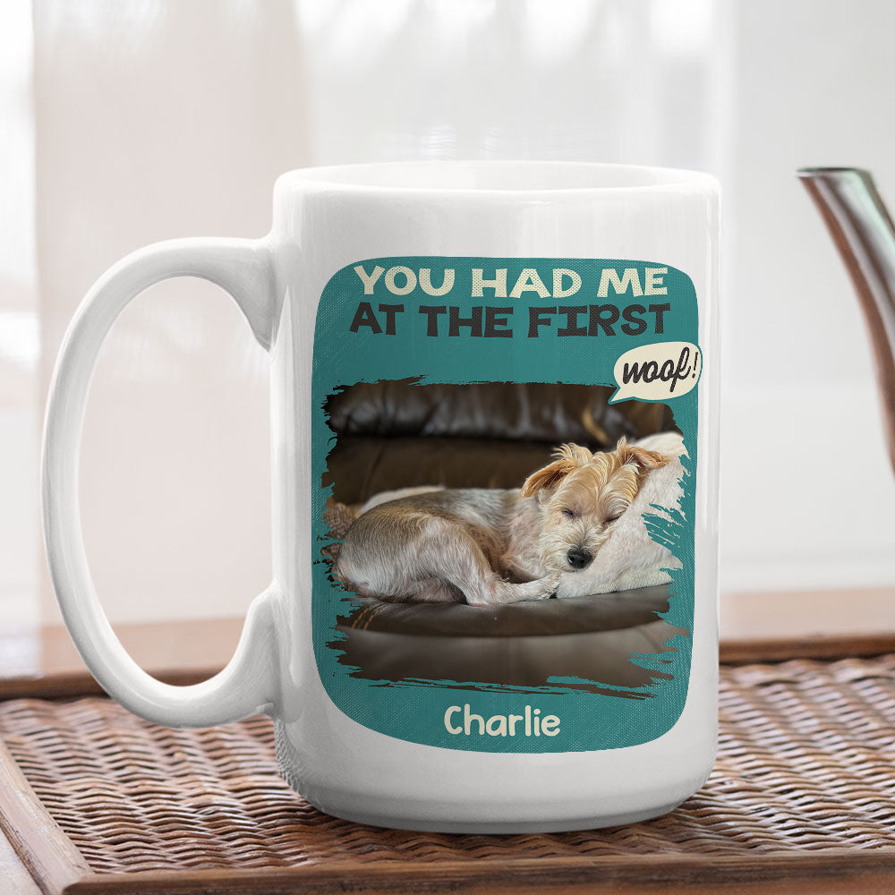Custom Photo Christmas Birthday Gifts For Dog Lovers • You Had Me At The First - Personalized Coffee Mug