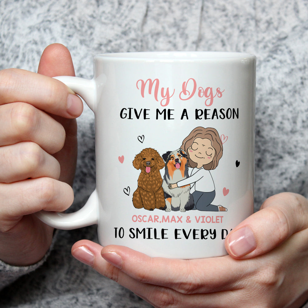 Custom Mother's day Birthday Gifts For Cat Mom, Cat Lovers • My Dog Gives Me - Personalized Coffee Mug