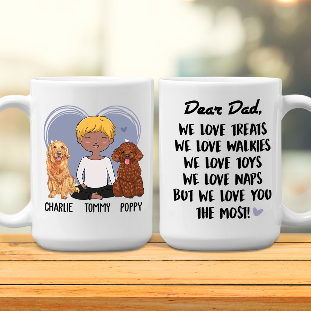 Custom Christmas Birthday Gifts For Dog Lovers • Love You The Most - Personalized Coffee Mug