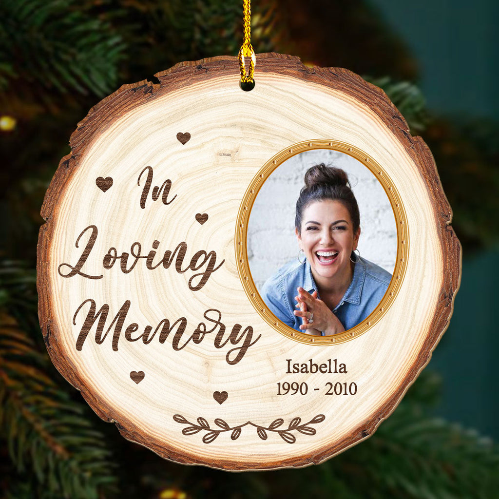 Photo Loving Memory - Personalized 1-layered Wood Ornament