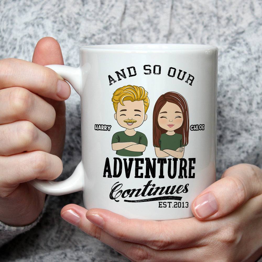 The Adventure Continues - Personalized Coffee Mug