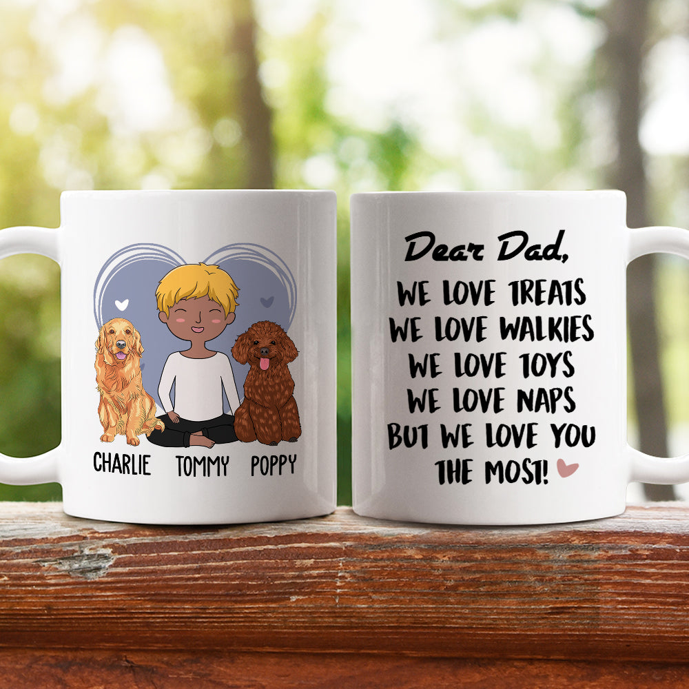 Custom Christmas Birthday Gifts For Dog Lovers • Love You The Most - Personalized Coffee Mug