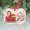 Custom Christmas Decor Home Birthday Gifts For Dog Mom, Dog Lovers • Wonderful Time - Personalized Aluminum Ornament