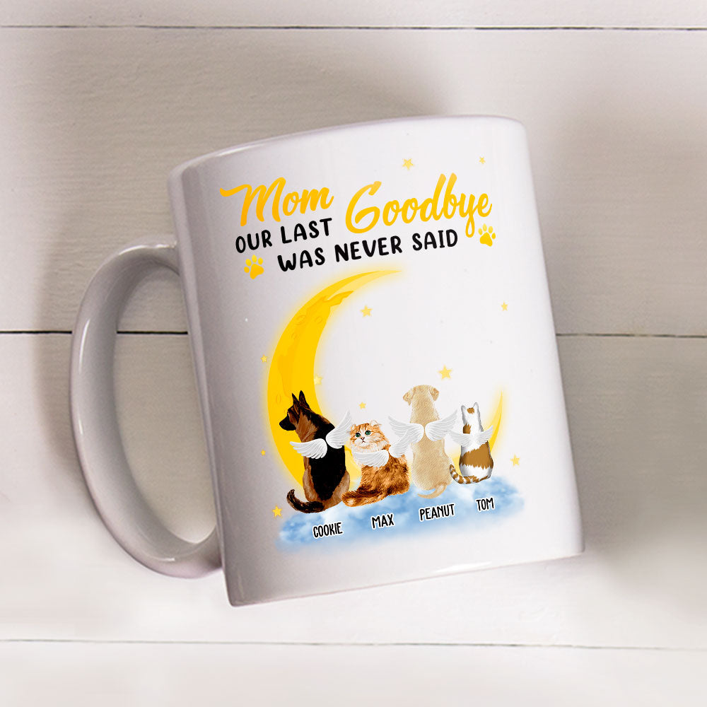 Custom Photo Mother's day Birthday Gifts For Cat Mom, Cat Lovers • Mom Our Last Goodbye - Personalized Coffee Mug