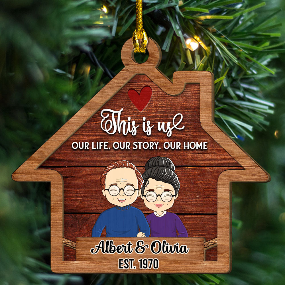 This Is Us House - Personalized 2-layered Wood Ornament
