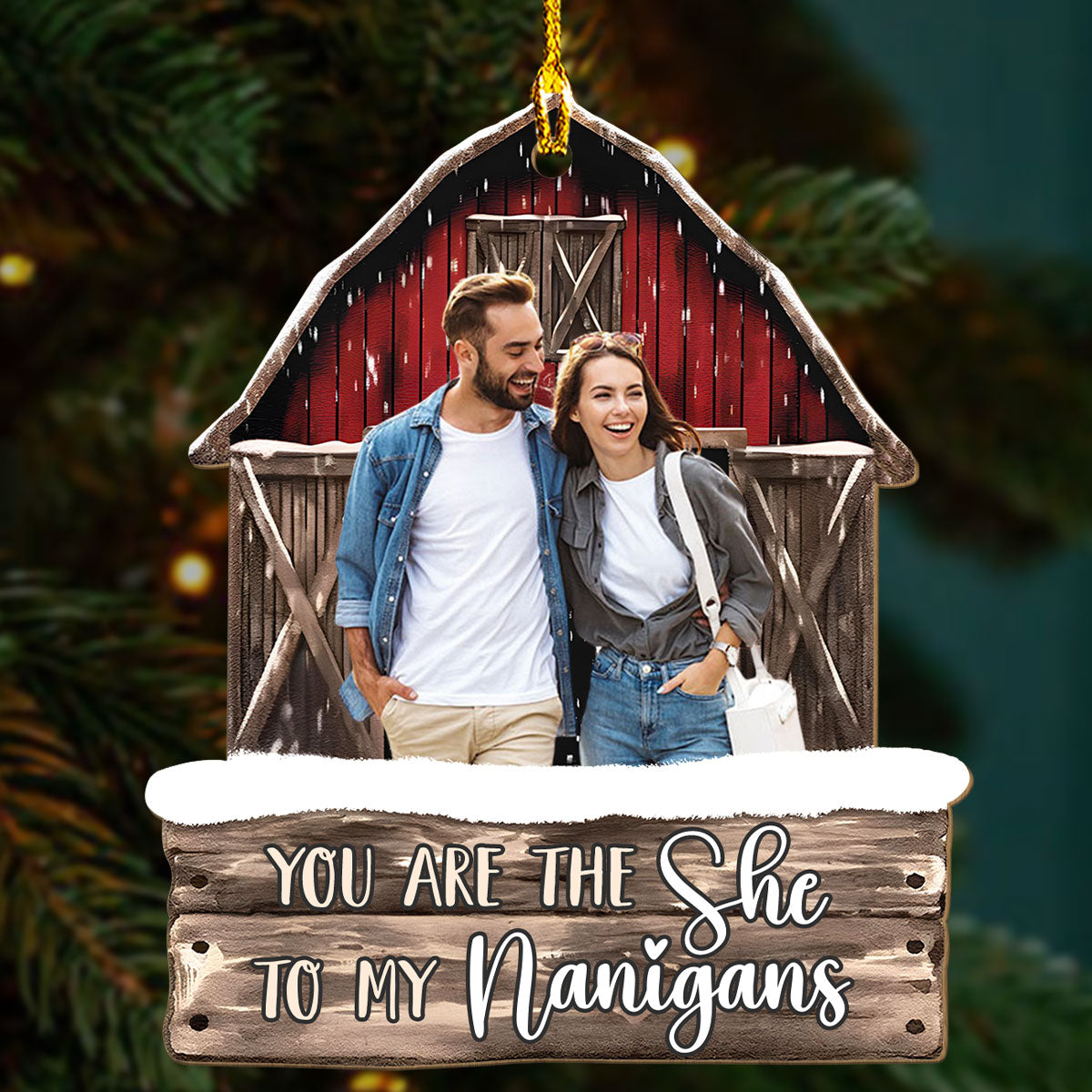 To My Nanigans - Personalized 1-layered Wood Ornament