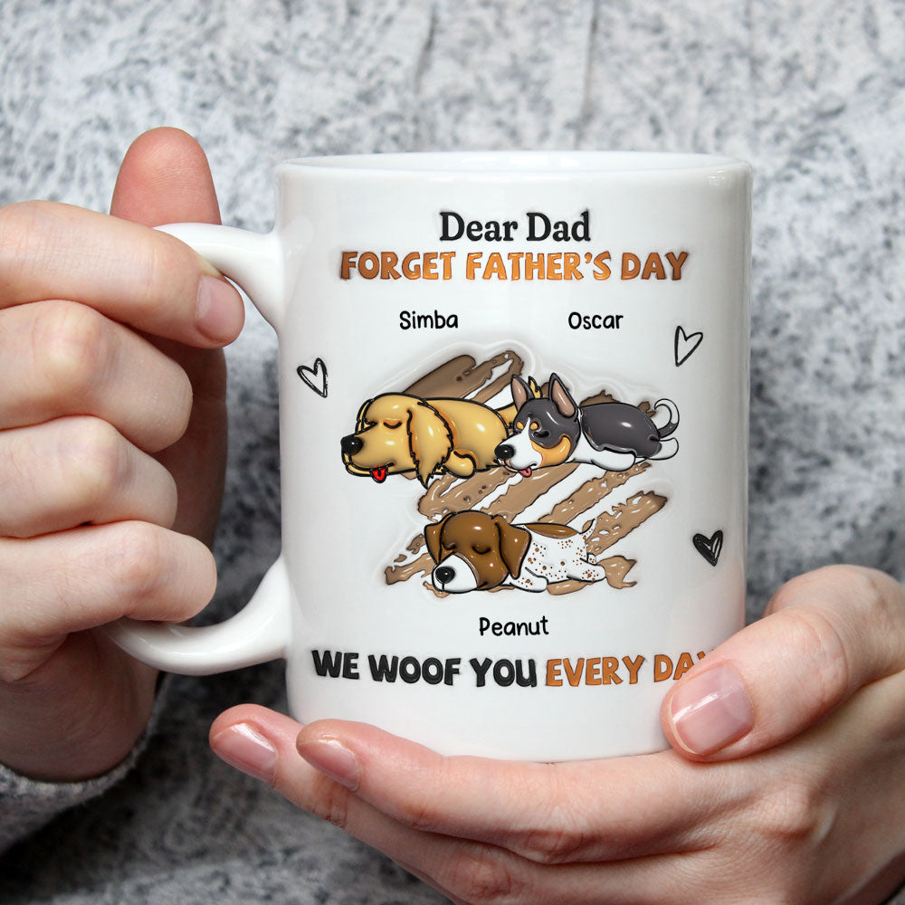 Custom Christmas Birthday Gifts For Dog Lovers • We Woof You Every Day - Personalized 3D Inflated Effect Mug