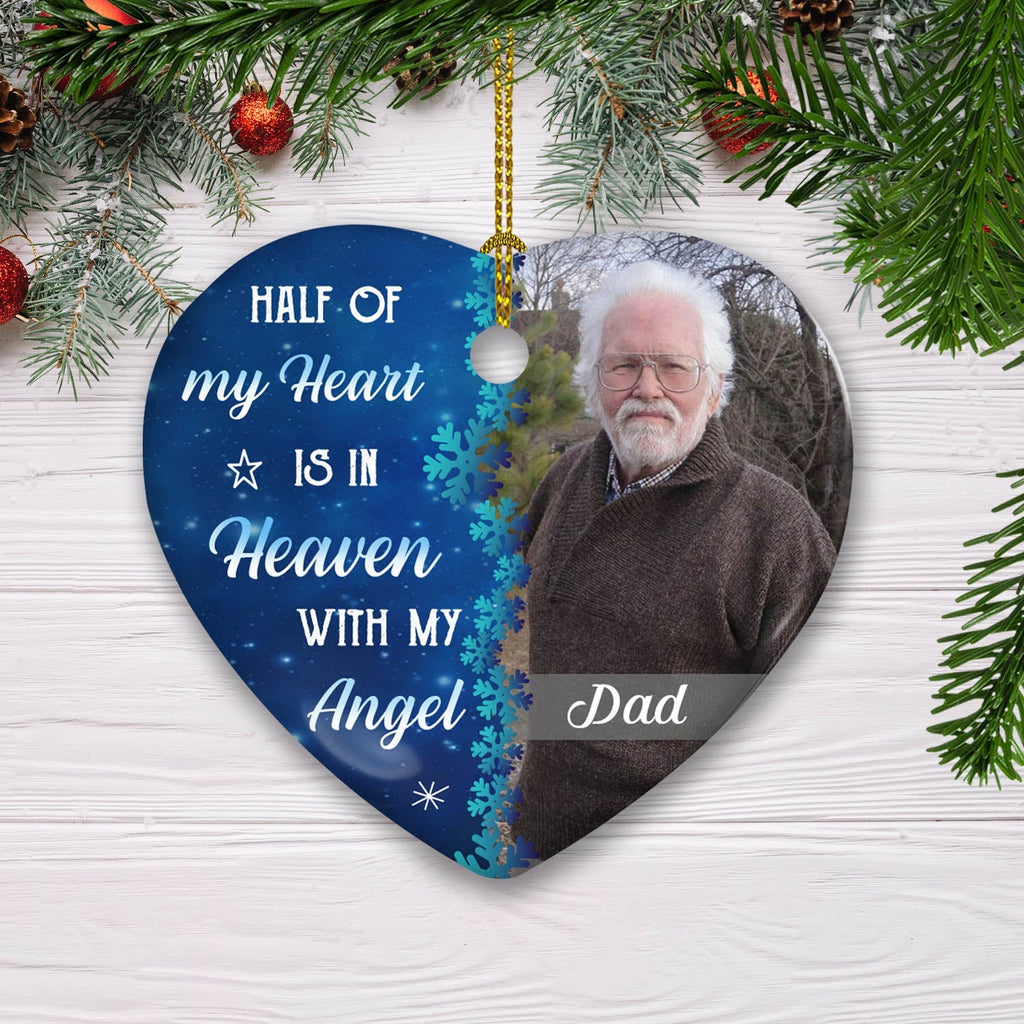 Half Of My Heart - Personalized Heart Ceramic Ornament