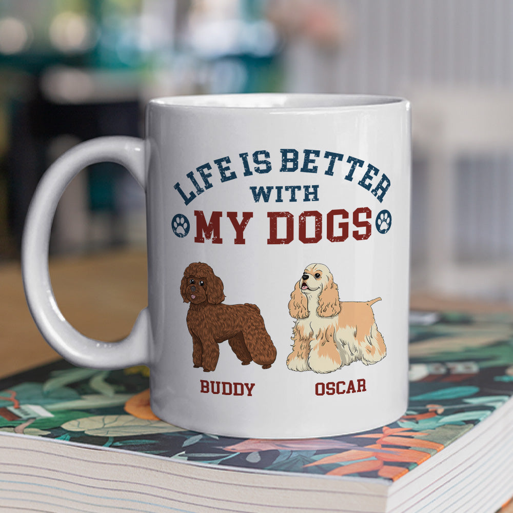 Custom Photo Christmas Birthday Gifts For Dog Lovers • Retro Life Is Better - Personalized Coffee Mug