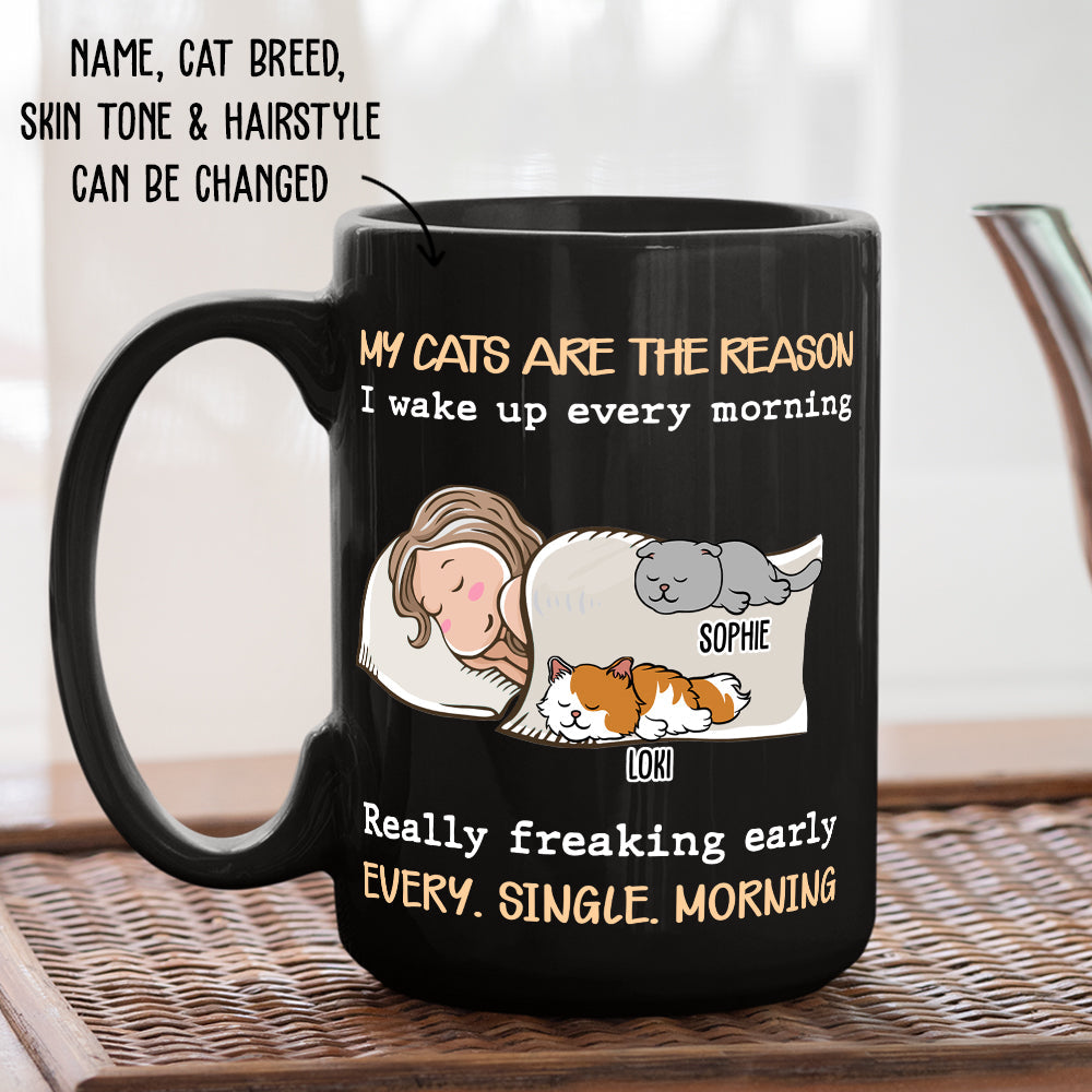 Custom Mother's day Birthday Gifts For Cat Mom, Cat Lovers • My Cat Is The Reason - Personalized Coffee Mug