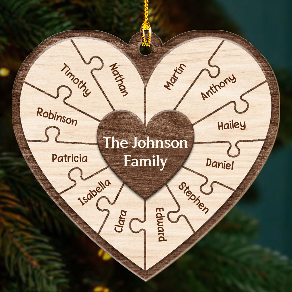 Together We Make Family - Personalized 1-layered Wood Ornament