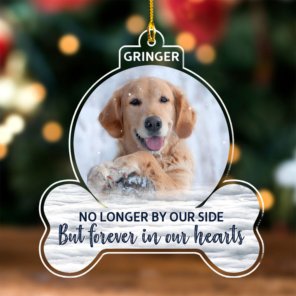 Custom Christmas Memorial Sympathy Gifts For Dogs, Cats • Forever In My Heart - Personalized Acrylic Ornament