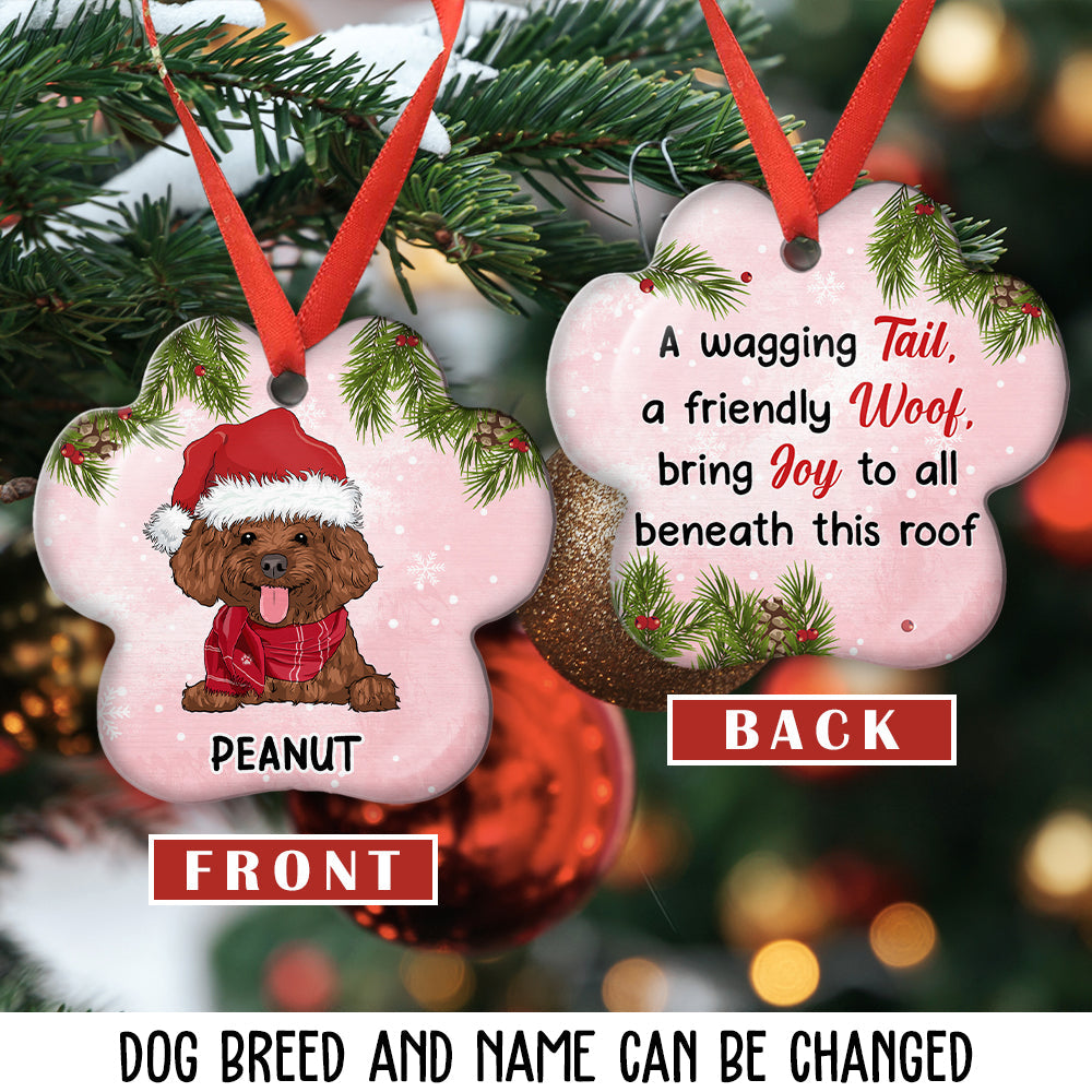 Custom Christmas Decor Home Birthday Gifts For Dog Lovers • Friendly Woof - Personalized Aluminum Ornament
