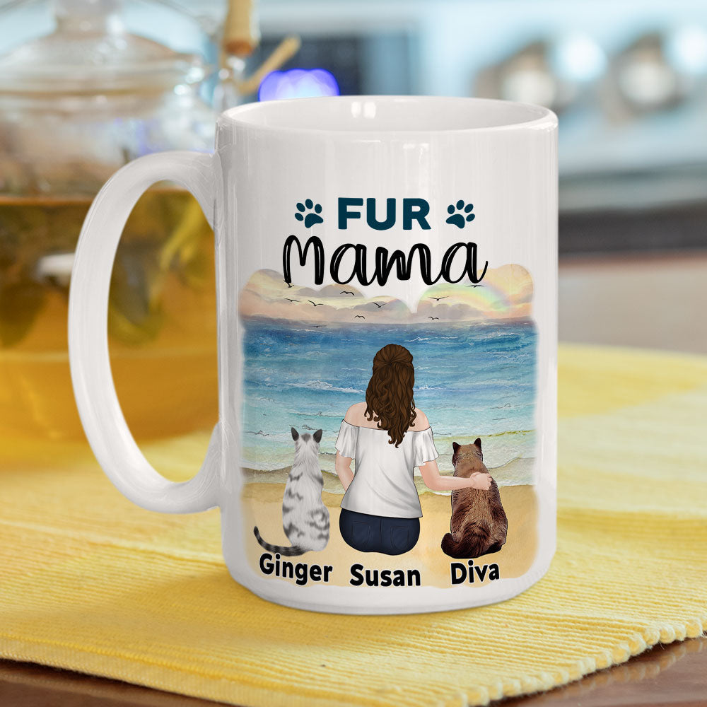 Custom Mother's day Birthday Gifts For Cat Mom, Cat Lovers • Humans And Their Cat - Personalized Coffee Mug