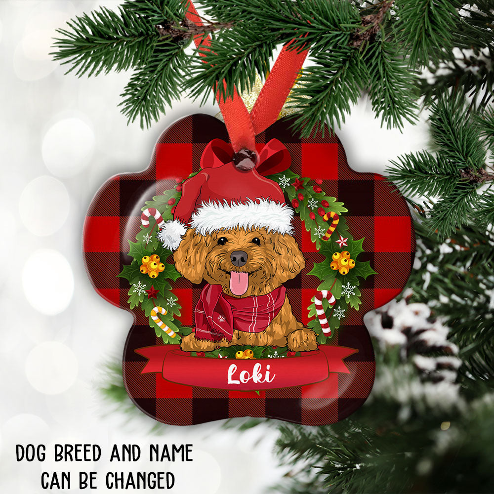 Custom Christmas Decor Home Birthday Gifts For Dog Mom, Dog Lovers • Christmas Dog Name - Personalized Aluminum Ornament