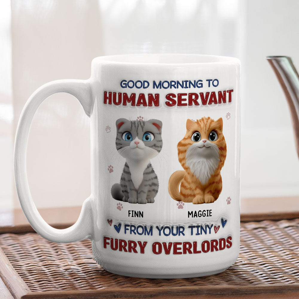 Custom Christmas Birthday Gifts For Cat Lovers • From Your Tiny Furry Overlords - Personalized 3D Inflated Effect Mug