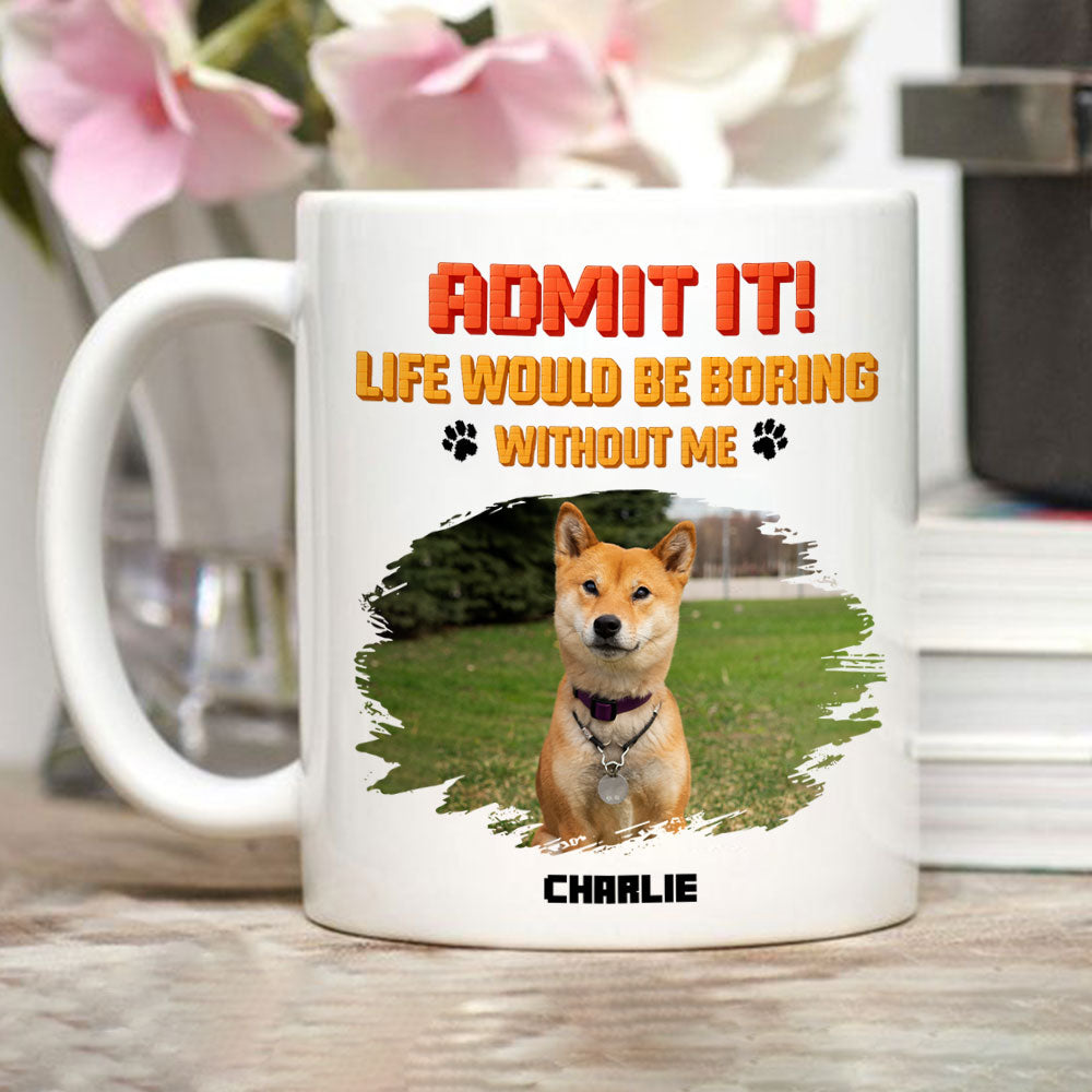 Custom Photo Christmas Birthday Gifts For Dog Lovers • Admit It Square Photo - Personalized Coffee Mug