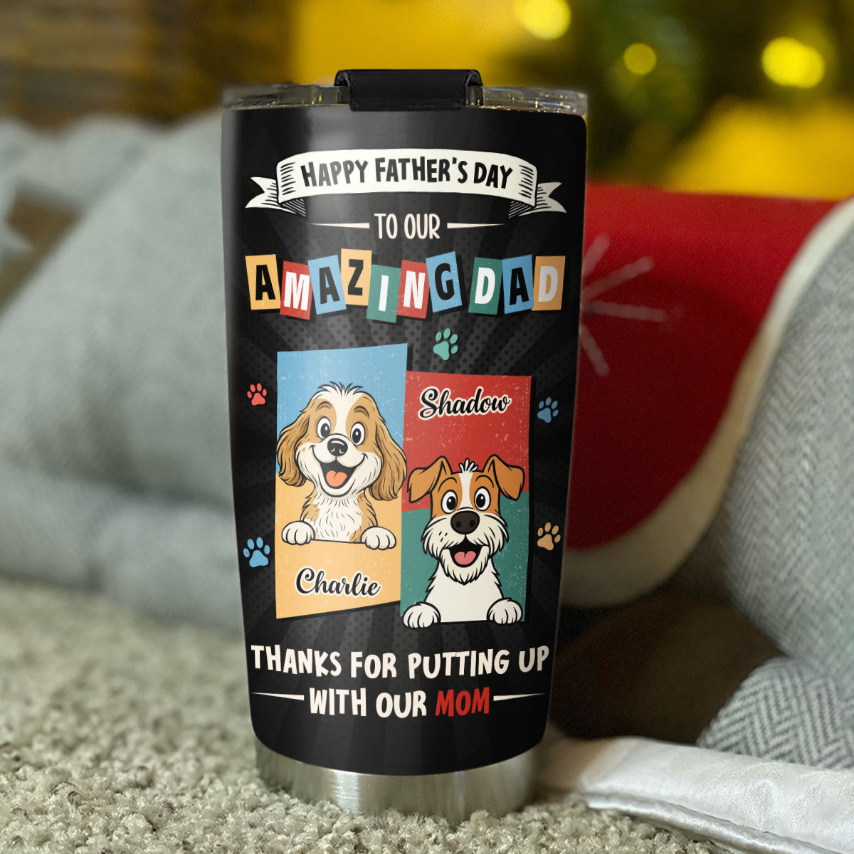 Custom Father's day Birthday Gifts For Dog Dad, Dog Lovers • Dog Approved Dad - Personalized Tumbler