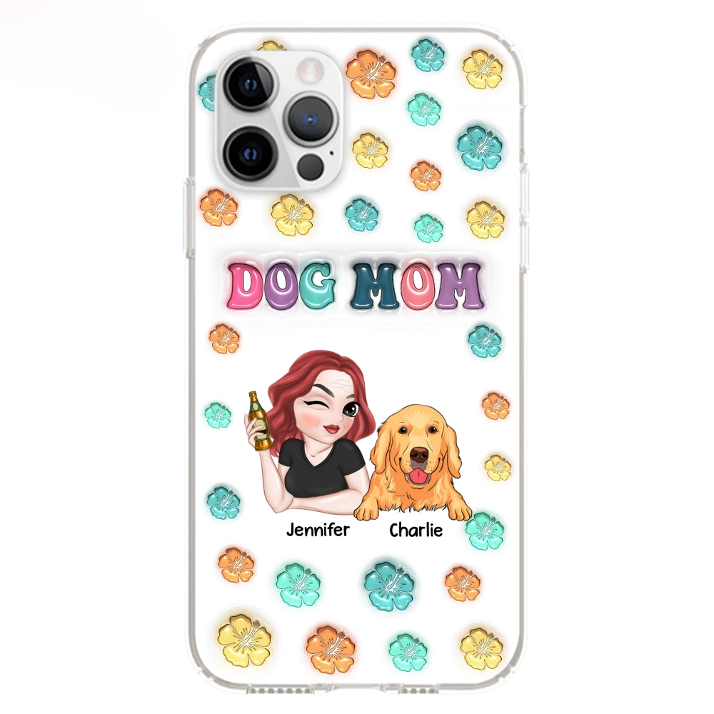 Dog Mom Summer - Personalized 3D Inflated Effect Phone Case