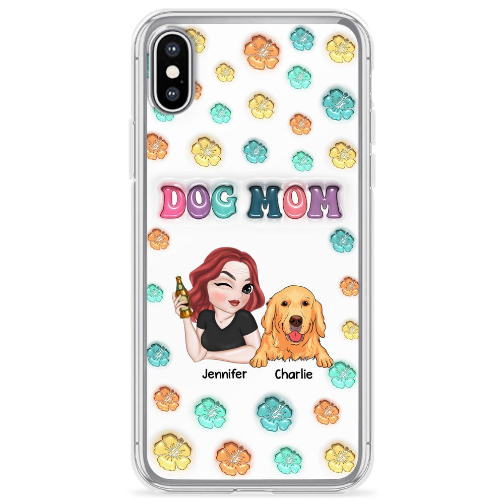Dog Mom Summer - Personalized 3D Inflated Effect Phone Case