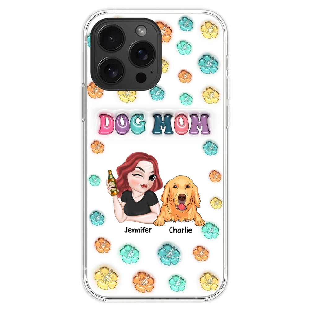 Dog Mom Summer - Personalized 3D Inflated Effect Phone Case