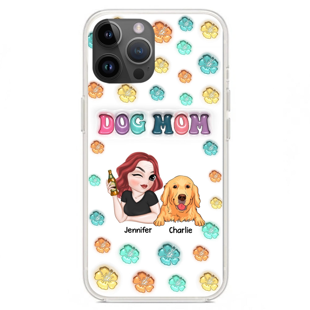 Dog Mom Summer - Personalized 3D Inflated Effect Phone Case