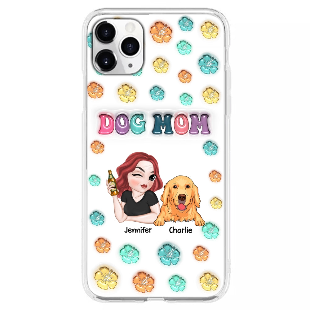 Dog Mom Summer - Personalized 3D Inflated Effect Phone Case