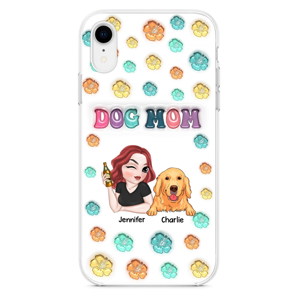 Dog Mom Summer - Personalized 3D Inflated Effect Phone Case