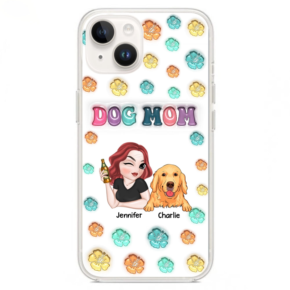 Dog Mom Summer - Personalized 3D Inflated Effect Phone Case